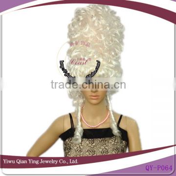 white tall carnival synthetic wig theme party