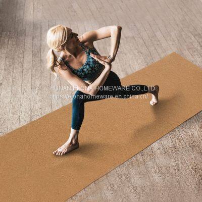 Custom Logo Printing Eco Friendly Non Slip Natural Rubber Material Colorful Cork Yoga Mat photo-5