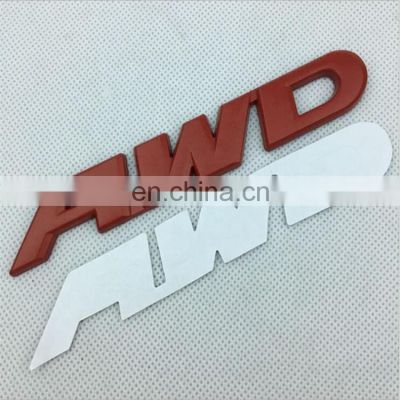 Customized Plastic Red Black Chrome Label Car Logo Emblem Badge Sticker