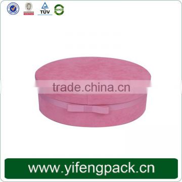 Customized decorative pink velvet large cardboard round gift box