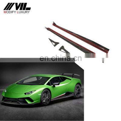 Modify Luxury Forged Carbon Fiber Side Skirt Extensions for Lamborghini Huracan Performante Coupe 2-Door 17-19