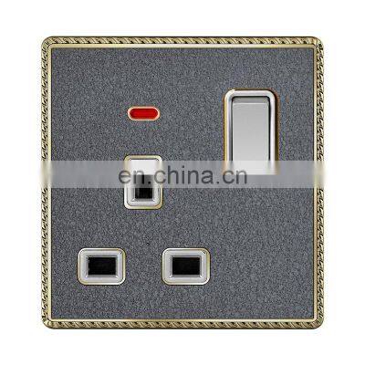 Type 86 UK Standard 3-Pin Wall Socket With Switch and Led Light Acrylic Panel Sockets And Switches Electrical 13A