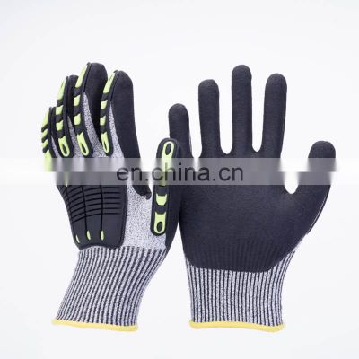 Oilfield Cut Resistant AntiVibration Gloves Shock Proof Mechanic Glove