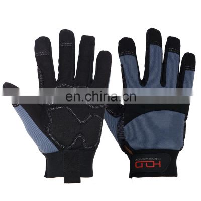 HANDLANDY SAFETY Wholesale Grey Vibration-Resistant screen gloves work safety Working Mechanic Industrial safety Gloves