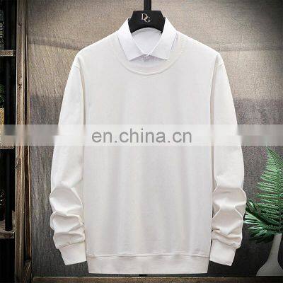 Custom Brand Round Neck Plain Sweatshirt 100% Cotton High Quality Men Custom Pullover Hoodie Plus Size Men T-shirt photo-2