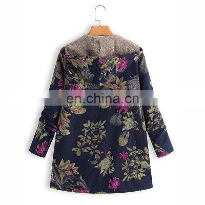 Новый стиль. Женские верхние одежды на осень и зиму: хлопково- льняные цветочные печати, куртки с молнией, свободного кроя, теплые, с термобелым наполнителем и пухом, утепленные photo-5