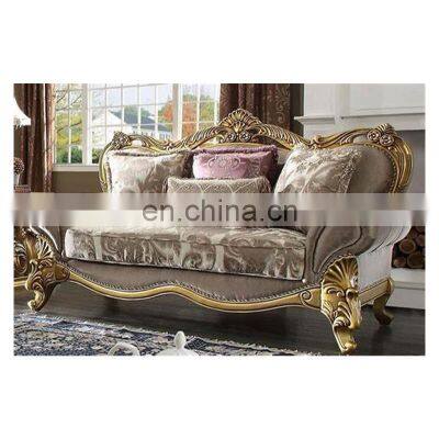 Solid Wood Carved Living Room Sofas Sectionals Classic Leather Sofa Set