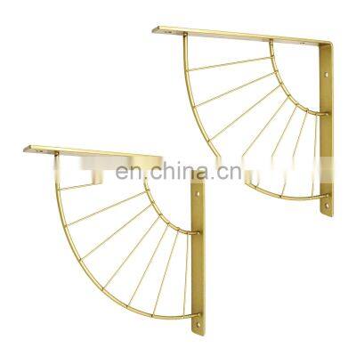 Shelves Bracket Set New Sector Modern Support Chrome Wire Cast Iron Steel Metal Diy Floating Wall Decorative Gold Shelf Brackets