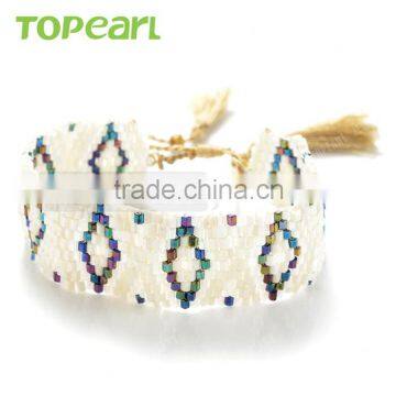 Bracelet Seed Beads Bracelet Brown Cotton Tassel Bracelet for Women CLL148