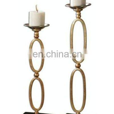 Golden Antique Metal Candle Holders