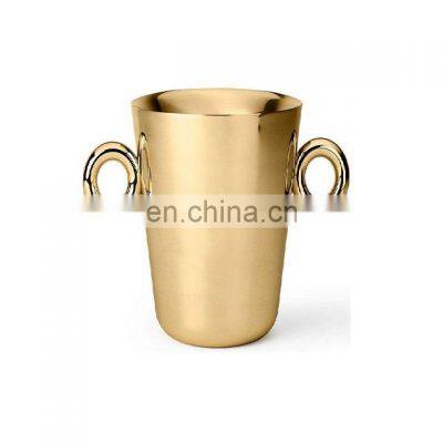 gold plated fancy handle ice bucket