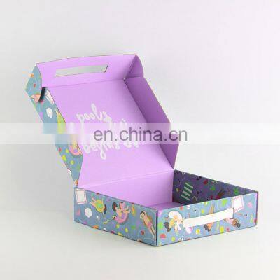 premium mailing boxes with plastic handle square gift folding hard paper box with logo print  and small window