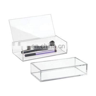 Custom Small Makeup Organizer Box Acrylic Storage Box With Lid