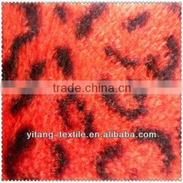 Polyester printed leopard skin fur plush,faux fur plush