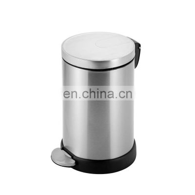 Different Sizes Round Foot Step Pedal Trash Can Matte or Mirror Finishing Kitchen Trash Can  Stainless Steel Outdoor Waste Bin