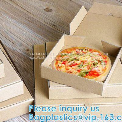 Custom Printed Corrugated Cardboard Recycle Paper Pizza Box Custom Kraft Paper Pizza Box, Fast Food Box photo-3