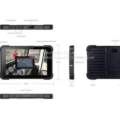 8'' Intel: EM-I86H Barcode Scanner Rugged Tablet