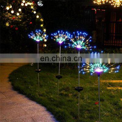 Solar Light Outdoor Fireworks Shape Lights With 120 LED Garden Lights Pathway Fairy LED Fence Lawn Fireworks Lamp