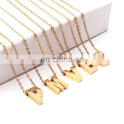 Fashion Charm Shiny Initial Word 26 Letter Alphabet Pendant Chain Necklace Jewelry For Women