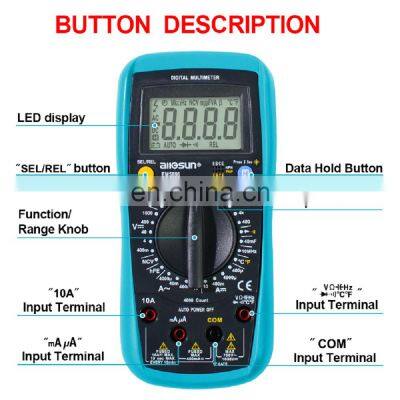 Allosun EM5886 Digital 3 3/4 Digits LCD Multimeter AC/DC Current/Volt OHM Electrical Multi Tester Digital Multi Meter photo-2