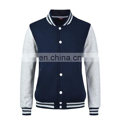 Baseball lettermen varsity jacket for men with leather sleeve custom embroidery patched logo