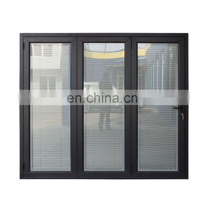 Thermal break aluminium bifold folding door with in-serted  louvers