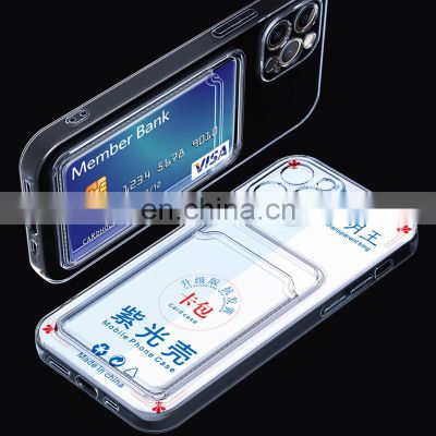 New designer transparent phone case TPU Phone case Card Portable phone cover case for iPhone14/14 Pro Max