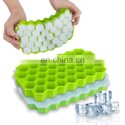 Honeycomb Ice Cube Trays with Removable Lids Silicone Ice Cube Mold