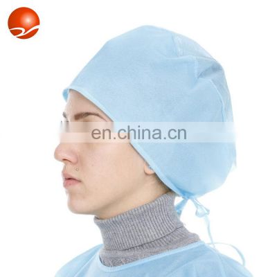 Wholesale Disposable Non Woven Bouffant Doctor Cap with Tie for Hospital