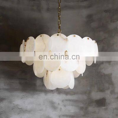 Modern luxury restaurant bar chandelier for living room simple alabaster chandelier