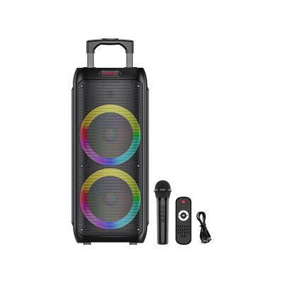 ZQS8235 Karaoke subwoofer 40W power dual 8 inch speaker wireless bass sound loudspeaker for outdoor