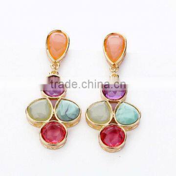 Alloy Jewel Candy Color Earrings