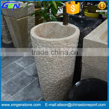 Best Sale Natural Polished Bathroom Yellow Granite Sink Design