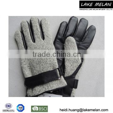 Men''s Pu/Fabric Glove With Metal Decoration For AW 16 LMJC-017