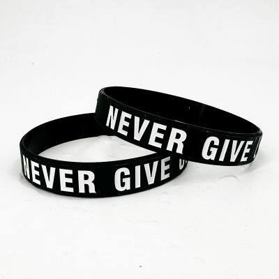 Factory Wholesale Hot Sale NEVER GIVE up Inspirational Custom Rubber Wristband photo-4