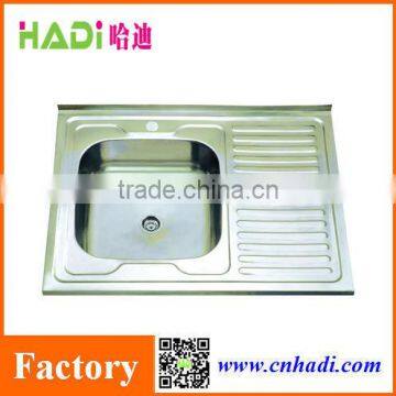 foshan single bowl stainless steel kitchen sink with drain board HD8060-L