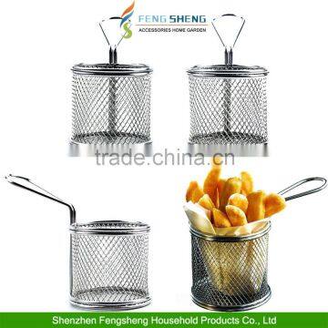 Mini Chrome Chip Fryer Serving Food Presentation Basket by Kitchen Stars photo-2