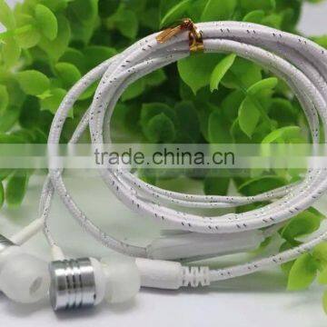 Cheap 1M Gold Red Green Silver Headphone Headset Braided Earphone With Mic For Mobile Phone photo-4