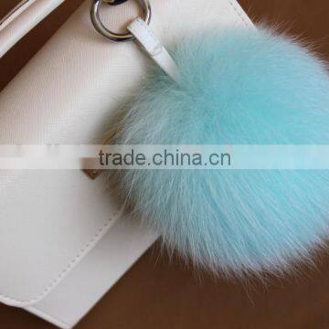 Direct Factory Wholesale Multi Colors Girls 100% Real Fox Fur Key Chain photo-3
