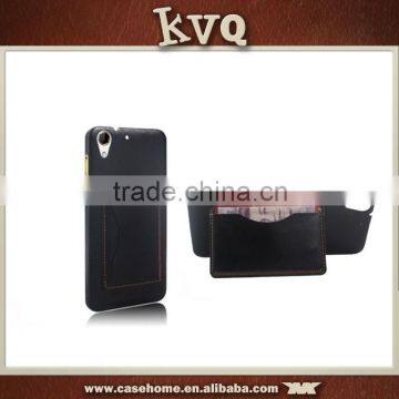 New Leather Phone Card Pocket Kickstand Back Cover for htc a620e