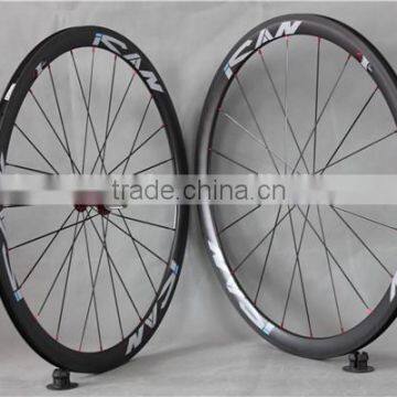 Road bike wheelset 38mm UD-matt carbon clincher wheelset with gray painting 38C