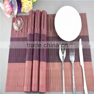 High Quality Rectangle Striped red color Design PVC Dining Room Placemats for Table Heat Insulation Stain-resistant