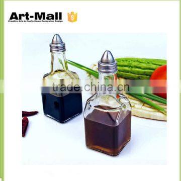 Latest design square shaped glass spice jar