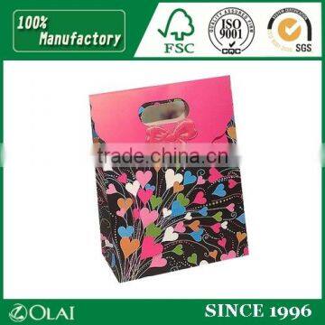 Colorful Die-cut Handle Paper Gift Bag