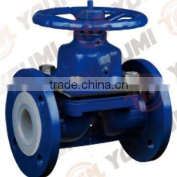 Teflon Lined Diaphragm Valve weir type