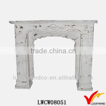 high quality decorative home shabby white superior wood burning fireplace