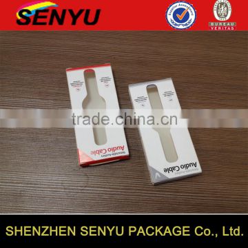 retractable auxiliary audio cable paper box packagings with clear pvc window