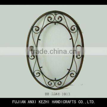 cast iron scroll mirror with metal frame