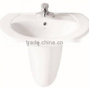 Ceramic round Half Pedestal wash Basin