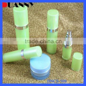 Round Green Acrylic Cosmetic Bottle Packaging,Round Green Cosmetic Bottle